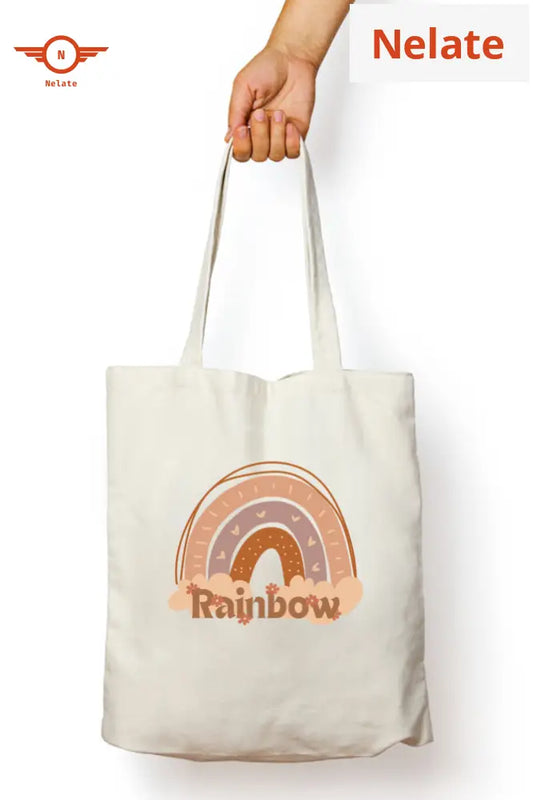 ’Rainbow’ Tote Bag Zipper White / Standard