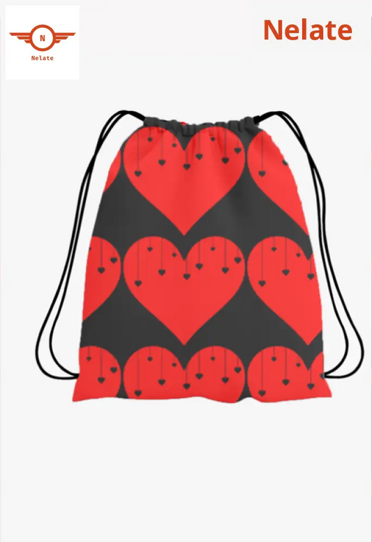 Red Heart Theme Exclusive Drawstring Bag