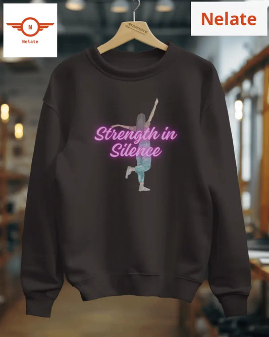 Strength In Silence Womens Black Sweatshirt