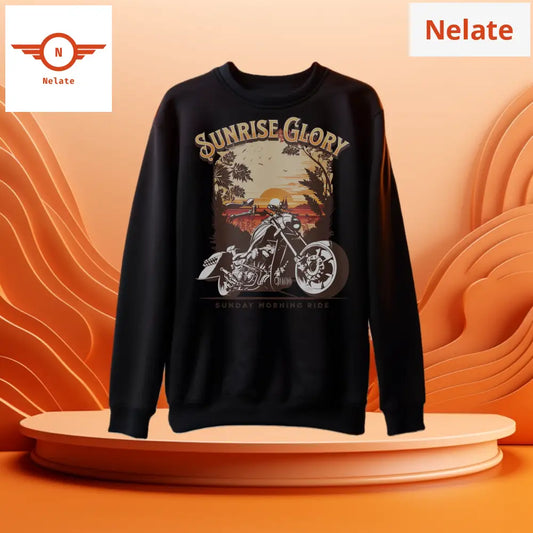 Sunrise Glory Ride - Black Sweatshirt For Men