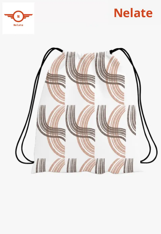 Wavy Brown Design Exclusive Drawstring Bag