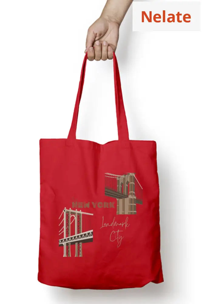 ’Newyork’ Tote Bag Zipper Red / Standard